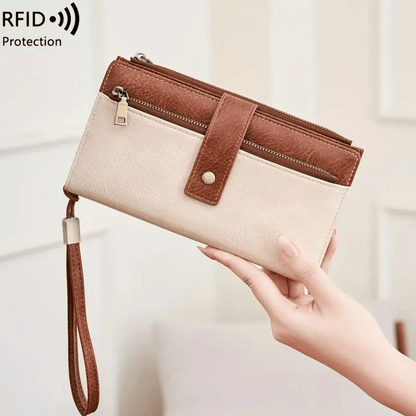 🔥Hot Sale 49% OFF🔥Women's long wallet, stylish clutch, elegant solid color RFID blocking leather wallet