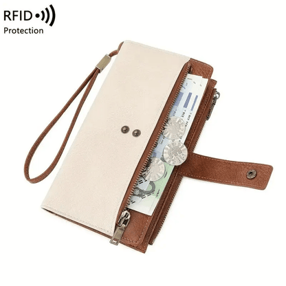 🔥Hot Sale 49% OFF🔥Women's long wallet, stylish clutch, elegant solid color RFID blocking leather wallet