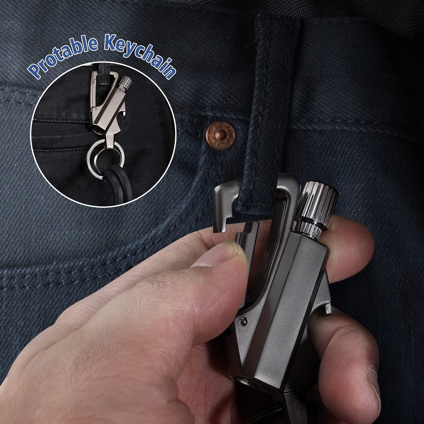 🔥LAST DAY Promotion - 🔥Permanent Match Infinity Lighter with Multitool Keychain Bottle Opener✨