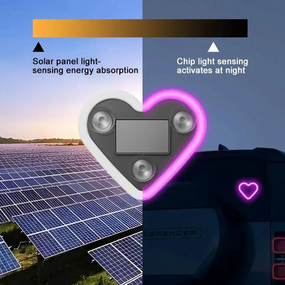 🔥Last Day 49% OFF - Solar Powered Wireless LED Heart Shape C-Pillar Neon Light