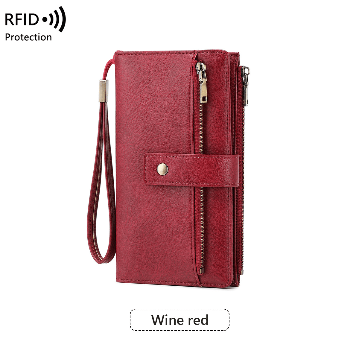 🔥Hot Sale 49% OFF🔥Women's long wallet, stylish clutch, elegant solid color RFID blocking leather wallet